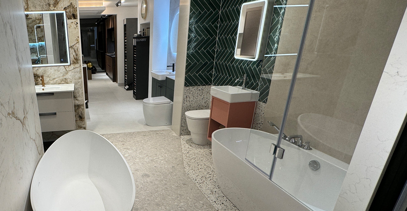 Bathroom with white bathtub and sink